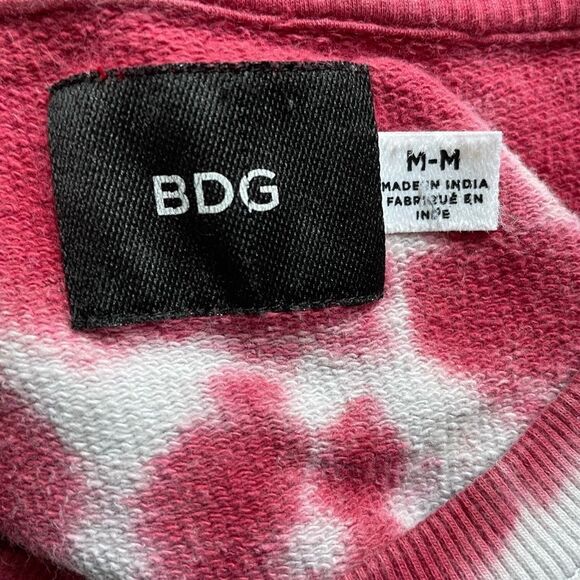 BDG Urban Outfitters Tie Dye Red White and Blue Short Sleeve Sweatshirt M USA - Picture 3 of 4